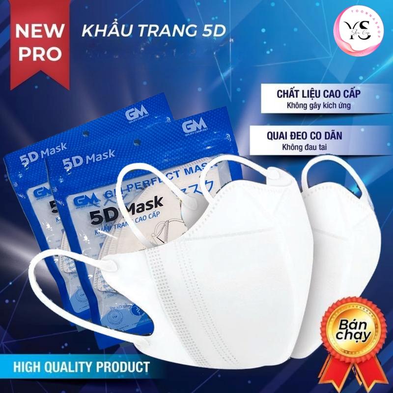 (TẶNG 10 CÁI 5D) COMBO 200 Khẩu Trang 5D Mask Cao Cấp, Chống Tia UV, Khẩu Trang Y Tế 3 Lớp Kháng Khuẩn 5D