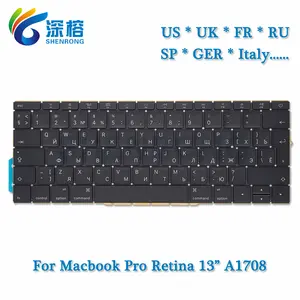 Laptop A1708 Keyboard For Macbook Pro Retina 13" US / UK / Spanish / Russian / French / Korean Replacement Keyboard 2016 2017 - Russian