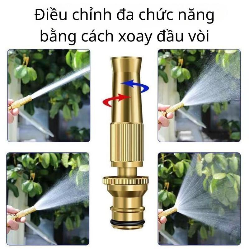 Đầu Vòi Xịt Tăng Áp Rửa Xe Tưới Cây SUMO , Đầu Phun Chất Liệu Đồng - 3 Chế Độ Phun Nước 9