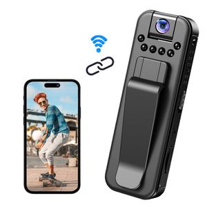 1080P ワイヤレスアクションカメラ、広角ウェアラブルスポーツカメラ、ナイトビジョンと180°回転レンズ付き、ポータブルミニボディカメラ、アウトドア活動用ビデオレコーダー、クリスマスギフト