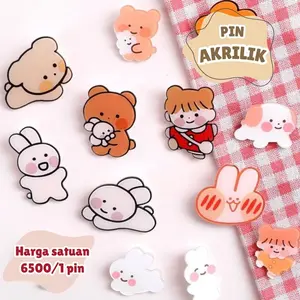 Himeku PIN AKRILIK 1 pcs - Pin untuk Tas - Aksesoris Hiasan Tas - Harga Satuan