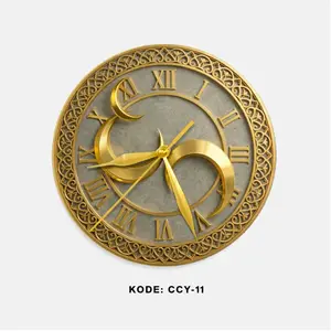 Jam Dinding motif Lampu Wallclock Kayu Kaligrafi Aesthetic Abstrak