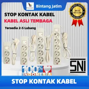 Stop Kontak + Kabel 2/3/4/5 Lubang 1.5/3/5/10 Meter SNI Colokan