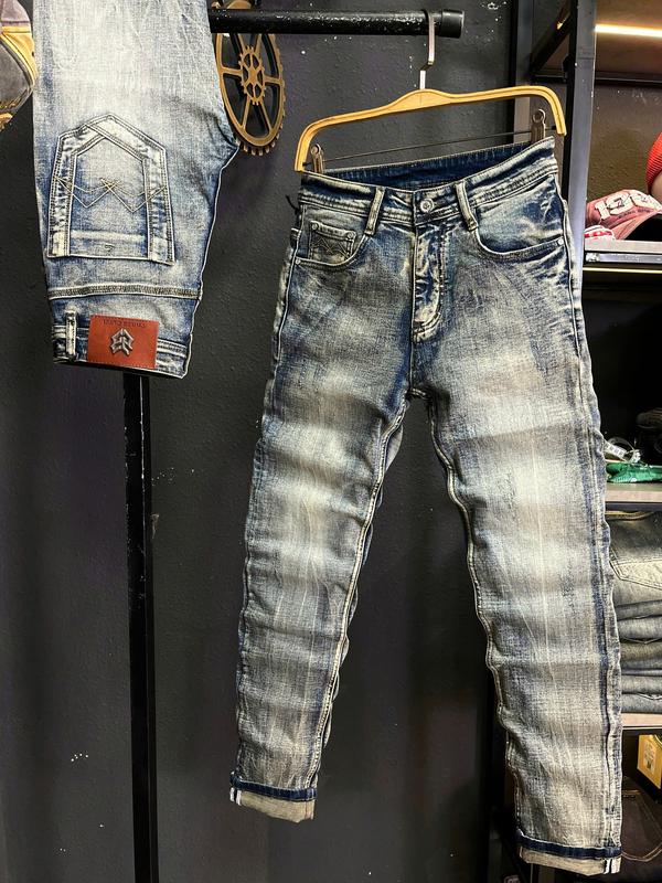 2 Màu Quần Jeans Dài THREE CLTN RD5-1-JD735 Quần Jean Nam Dài Màu Xanh Đậm & Xanh Bạc Túi Dập Khuôn J3906-J3740 Chi Tiết Như Hình.