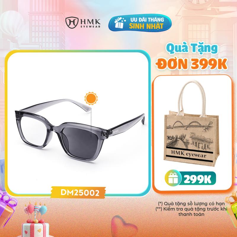 [0 ĐỘ] Kính Đổi Màu Khi Ra Nắng HMK Eyewear Mắt Mèo Vuông Thời Trang Unisex Chống tia UV - DM25002