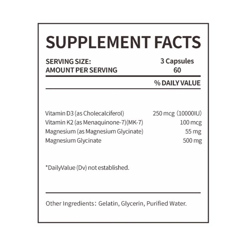 Vitamin D3K2 + Magnesium Glisinat, kombinasi untuk kesehatan tulang, otot, dan sistem kekebalan 1