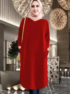 Tunik Kantong Wanita Polos Muslim Panjang