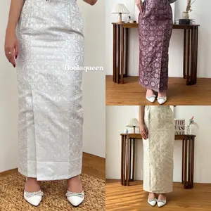 Rok Songket Span Jadi Semi Palembang Bawahan Kebaya Pesta Wisuda Modern Karet Kanan Kiri Dan Resleting Belakang Kondangan Wanita