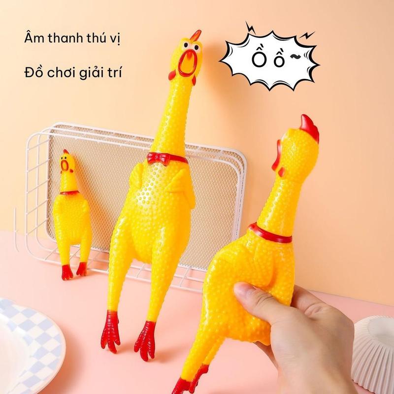 Gà Bóp biết kêu , Phát ra tiếng gà ngộ nghĩnh - Đồ chơi gà cho thú cưng, cắn…