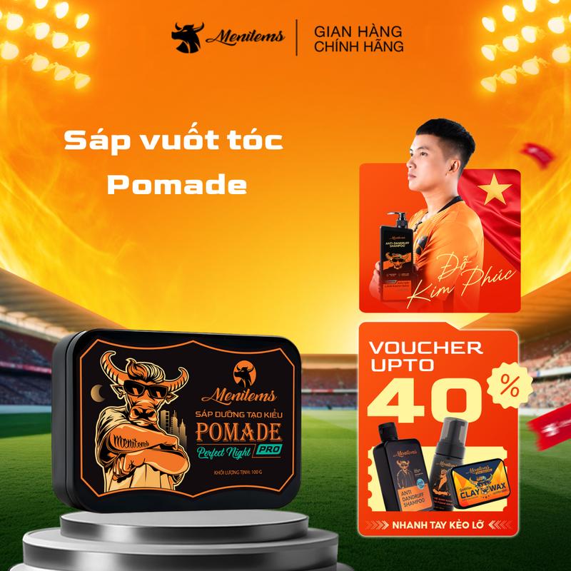 Sáp vuốt tóc Pomade Perfect Night Menitems 100g, giúp giữ nếp tạo kiểu tự nhiên, lưu hương nước hoa lôi cuốn - K1