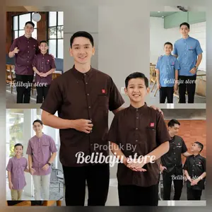 Koko Kurta Couple Ayah Anak Polos Lengan Pendek Belibaju Store Bahan Toyobo Warna Terbaru
