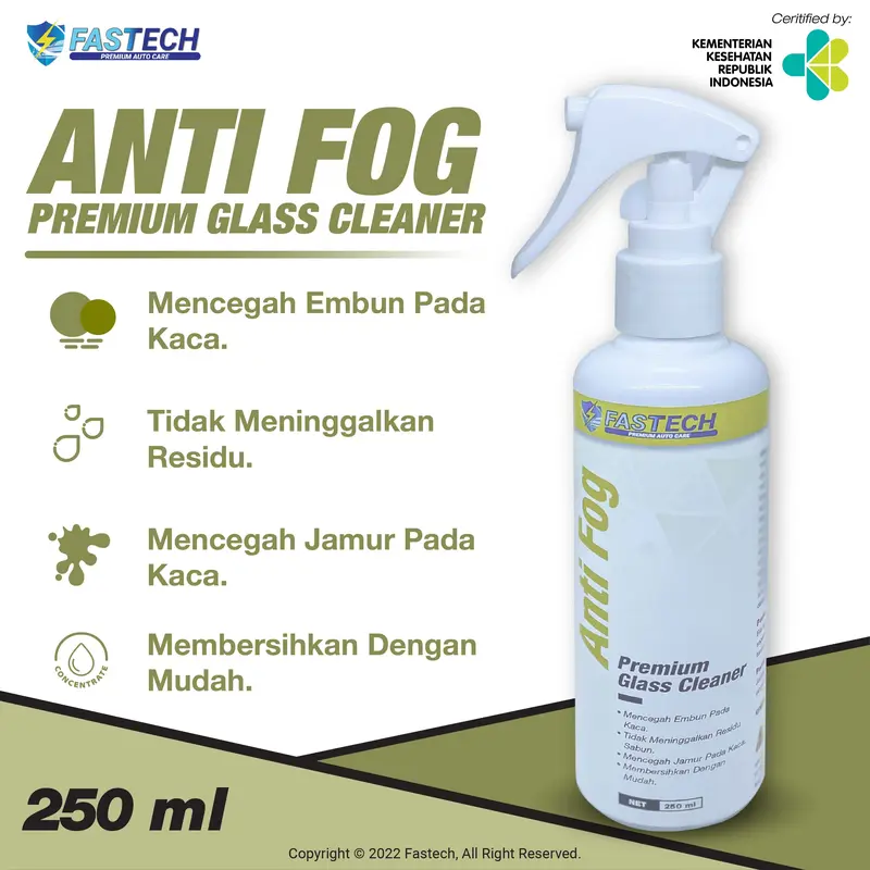 FASTECH - Bundling Interior Cleaner 250ml & Glass Cleaner Anti Fog 250ml 5