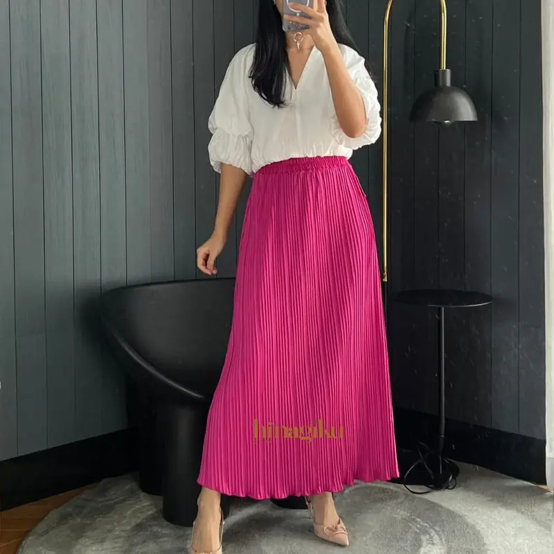 HNGK Rok Plisket BB Mayung / Rok Plisket Mayung / Pleated Skirt Dewasa (036) Formal Karet Nyaman Stretch 4