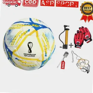 PROMO Bola Kaki Size 5 Termurah Gratis Pompa Sarung Tangan Jaring Pentil | Bola Sepak Latihan Outdoor