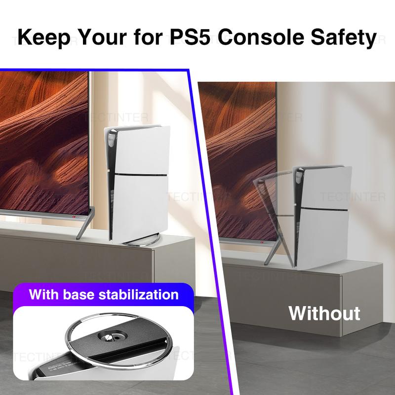 Đế Chân Đế Làm Mát Dọc, Dành Cho PS5 Pro, PS5 Và PS5 Slim, Giá Đỡ Đế Phiên Bản Đĩa Và Kỹ Thuật Số Playstation5, Giá Đỡ Chống Trượt, Phụ Kiện Cho PS5 Pro Và PS5, Tương Thích Với PS5 Pro Và PS5 Và PS5 Slim 8