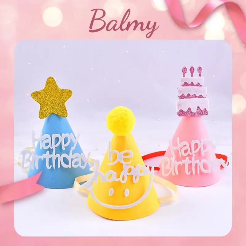 Birthday hat minimalist style creative DIY birthday hat baby's first year decoration non-woven fabric party birthday hat felt hat