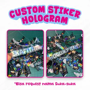 Stiker Hologram Custom Nama Waterproof Anti Air – Cocok untuk Motor Helm Laptop HP dan lanya