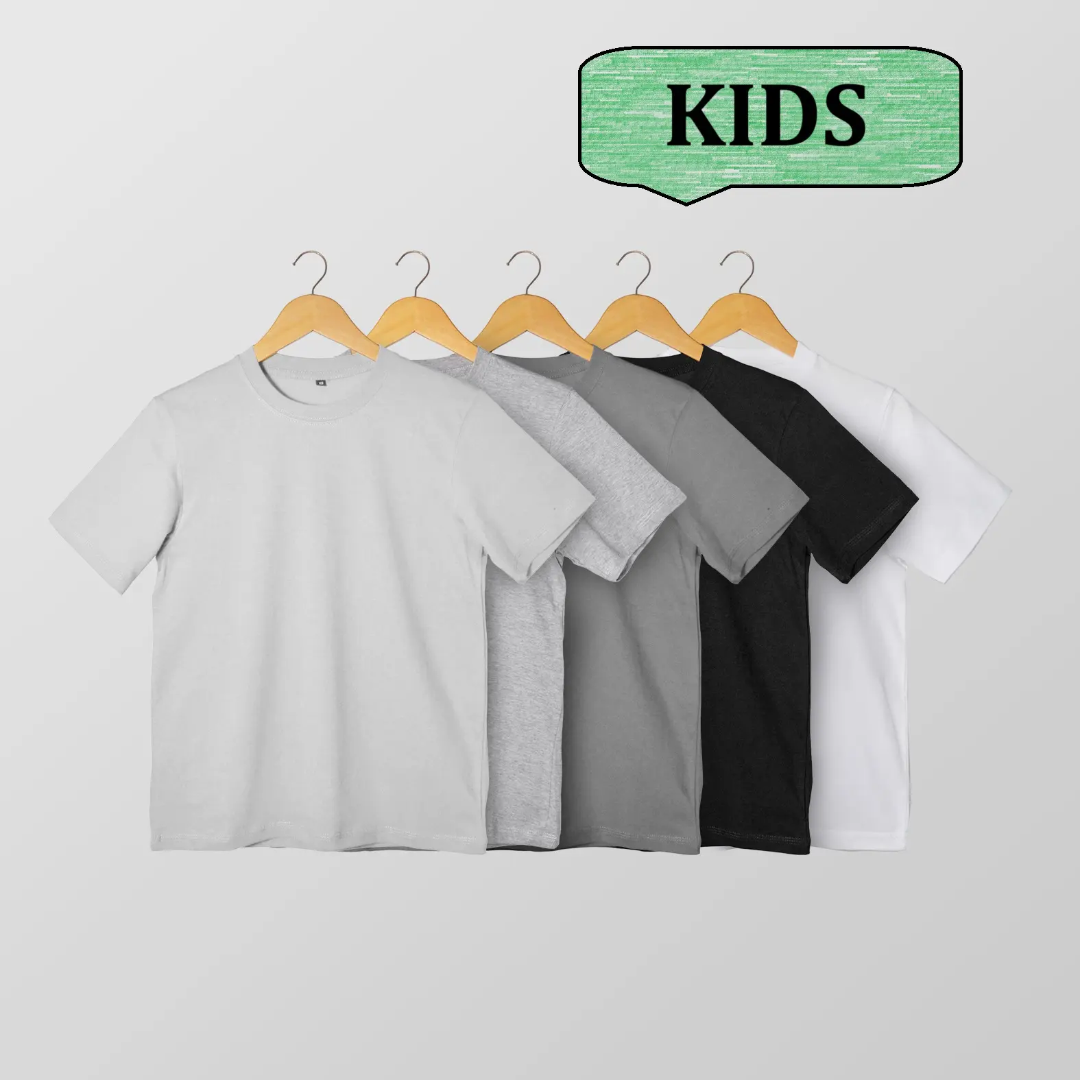 Kaos Polos ANAK LENGAN PENDEK Cotton Combed 30S PREMIUM Unisex Abu Muda - Abu Misty - Abu Tua - Hitam - Putih Fashion