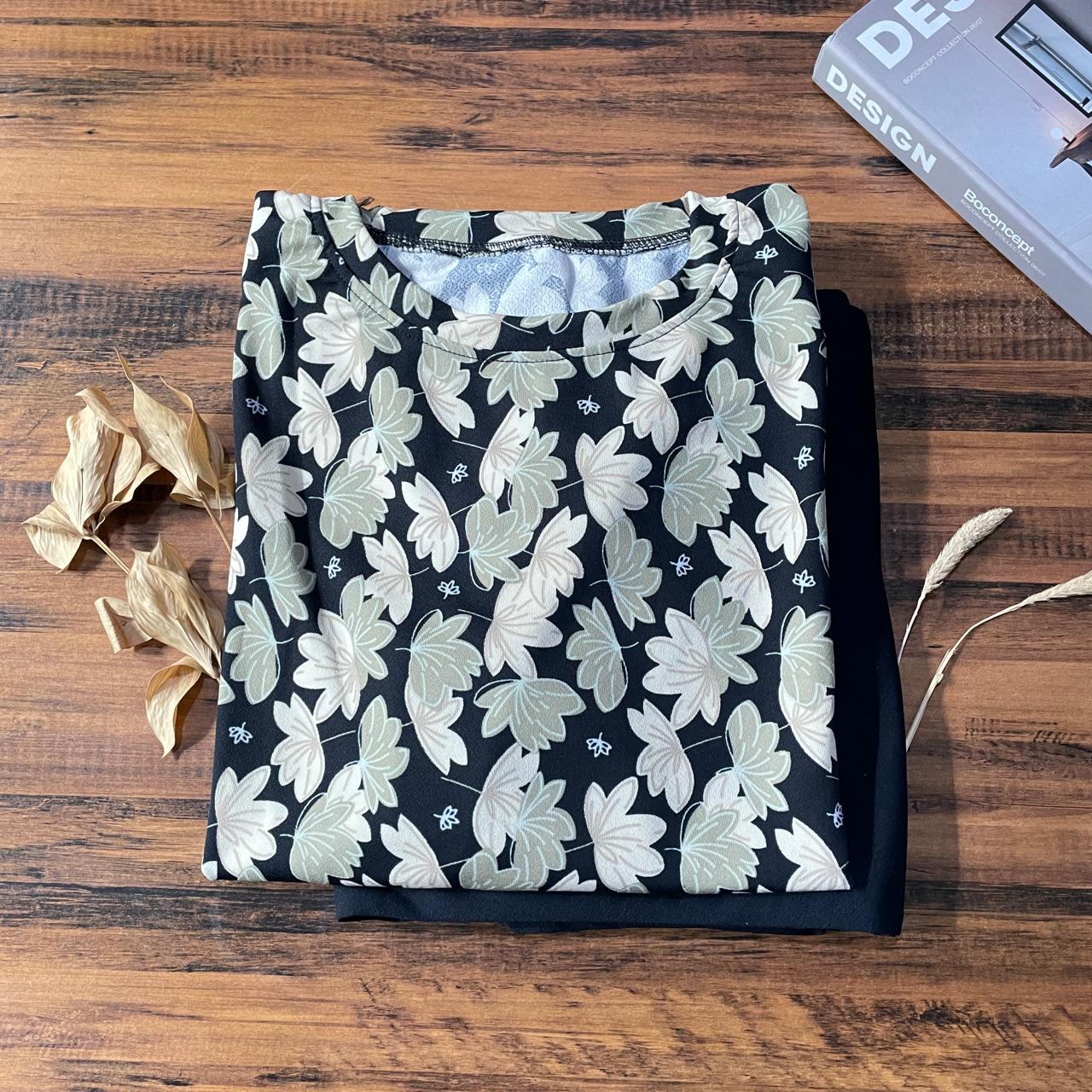 MS SETELAN WANITA JUMBO MOTIF FLOWERS BAJU ATASAN DAN BAWAHAN UNTUK SEHARI HARI [BISA COD]