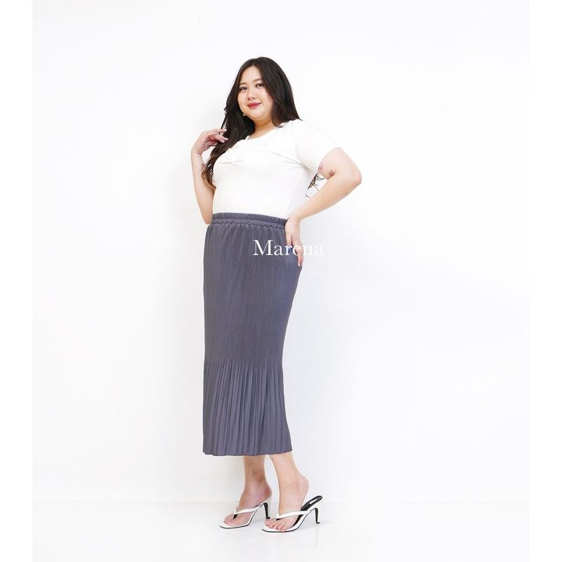 Marena Enzi Rok Plisket 7/8 Jumbo | Rok Midi Jumbo | Pleat Skirt Big Size Premium 4