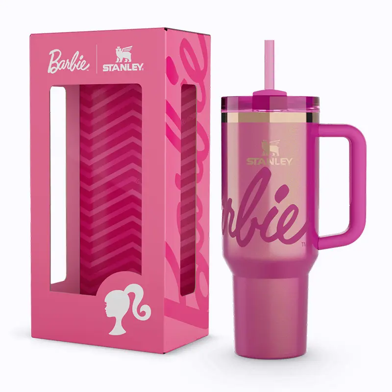 STANLEY cup x Barbie Icon 1 Tumbler THE QUENCHER H2.0 40oz 1200ml bình giữ nhiệt bình nước giữ nhiệt ly giữ nhiệt nước giữ nhiệt binh nuoc giữ nhiệt coffee cup inox cốc nhiệt có ống hút mang đi học cute ca nhiệt cao cấp tốt chính hãng bình thermos cafe 0