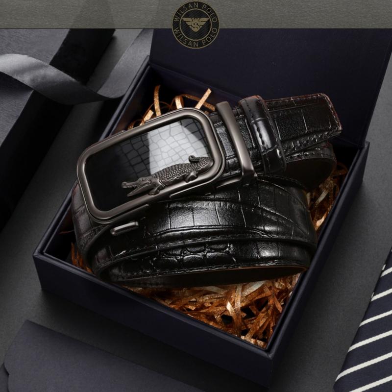 Wilsan POLO Thắt Lưng Nam full hộp sang trọng bản rộng 3.5cm khóa tự động hợp kim phong cách lịch lãm