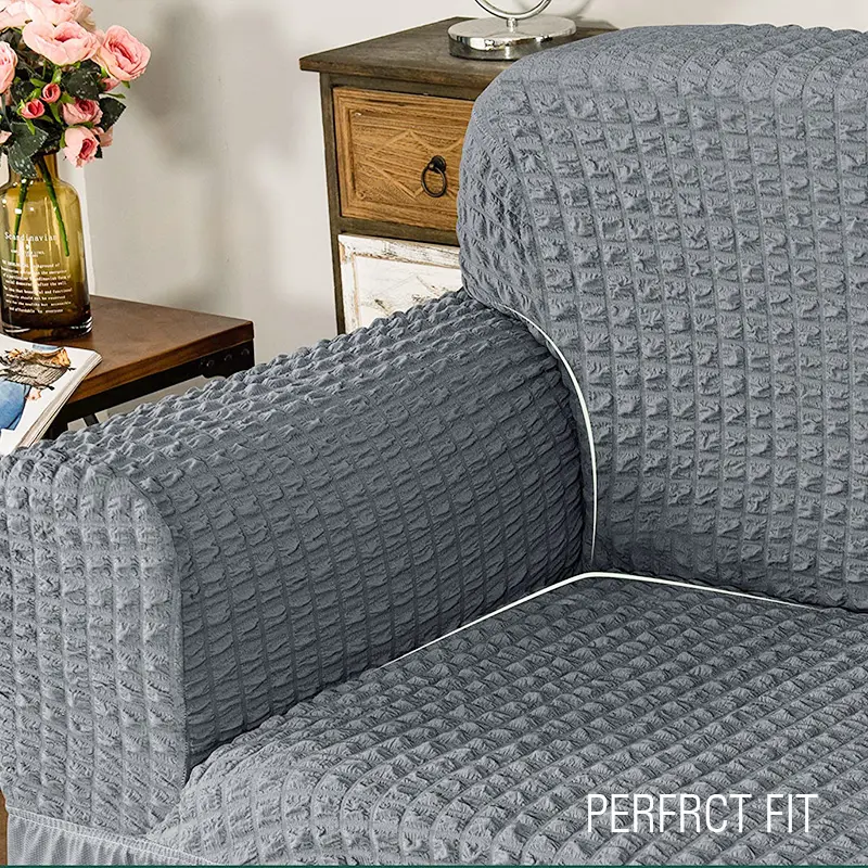 Bọc Ghế Sofa vải thun Thông Dụng 1 2 3 4 chỗ ngồi, Co Giãn Seersucker, Thích Hợp Cho Phòng Khách Vỏ Gối 5