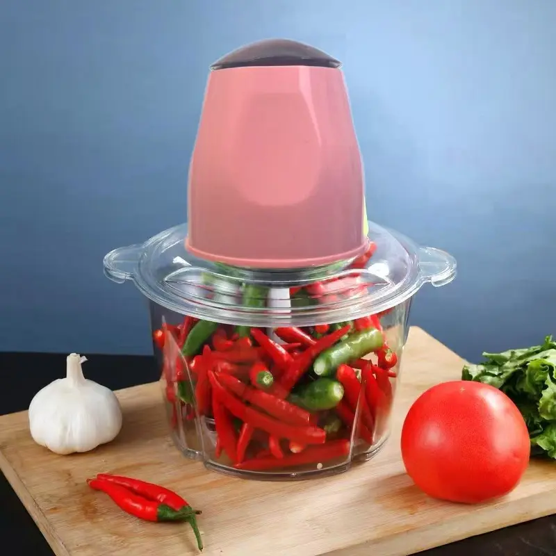 Meat Grinder Food Processor Penggiling Daging Serbaguna Elektrik 2L - Blender BumBu dapur Gilingan Daging Chopper 7