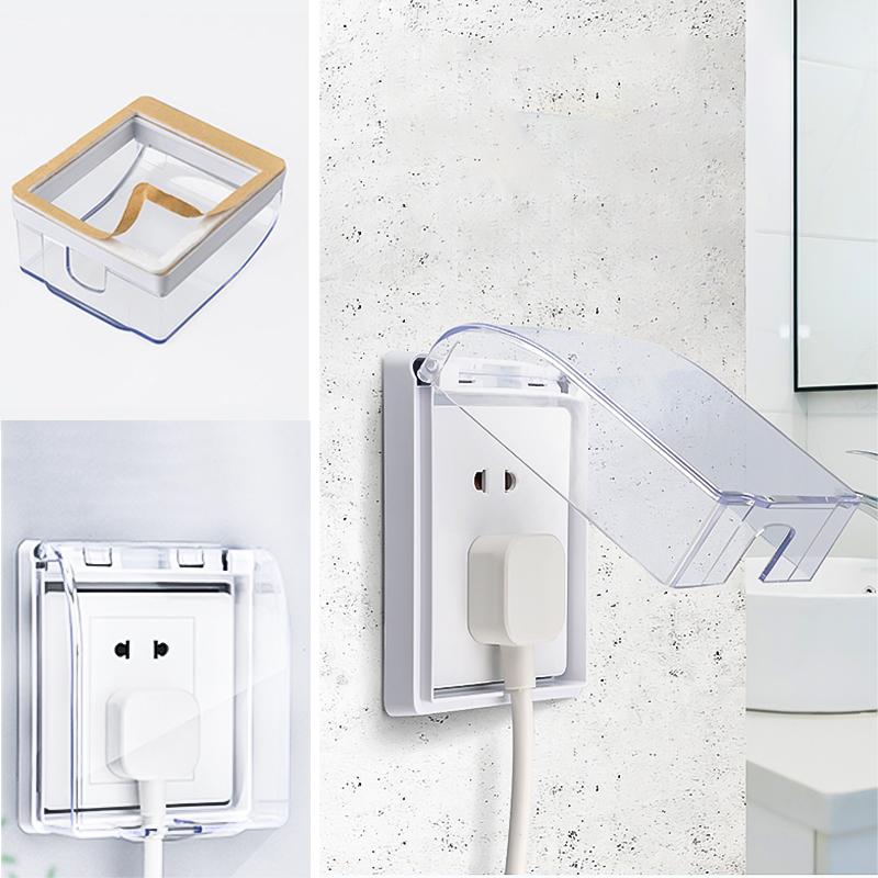 Transparent socket protection cover waterproof box self-adhesive ...