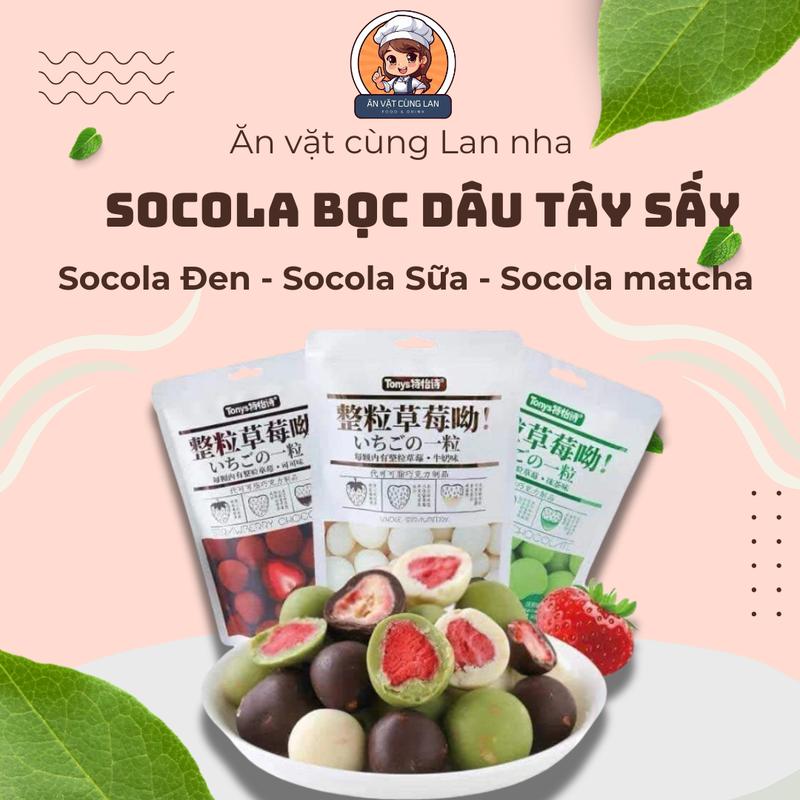 SOCOLA BỌC DÂU TÂY SẤY, ĂN VẶT NỘI ĐỊA TRUNG - THƠM NGON ĂN HOÀI KHÔNG NGÁN - 45gr