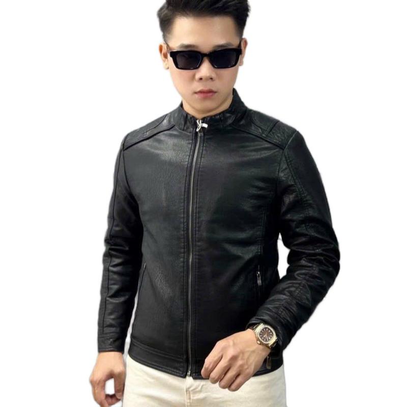 Áo Da Nam Cổ Tàu Quảng Châu Cao Cấp form ôm lót nhung- Men's Jacket - Menswear aokhoac