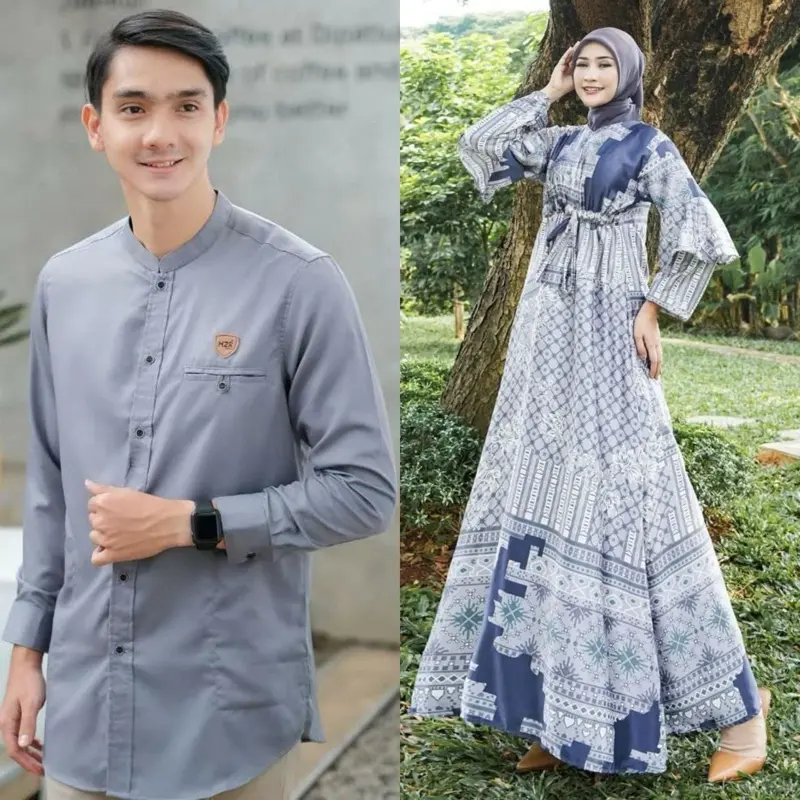 Couple Pasangan Lebaran 2025 Kanaya Ayunda silk Premium Kekinian Sarimbit 2025 Mewah Busui Gamis Kondangan Wanita Muslim Syari Dress Maxi Pesta Baju Simple Koko 3