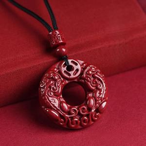Loket Cinnabar, Tulen, Gesper Keamanan Pasir Imperial, Loket Pixiu, Loket Pasir Emas Ungu, Loket Kalung Tahun Zodiak, Untuk Lelaki dan Wanita Jewelry Charms