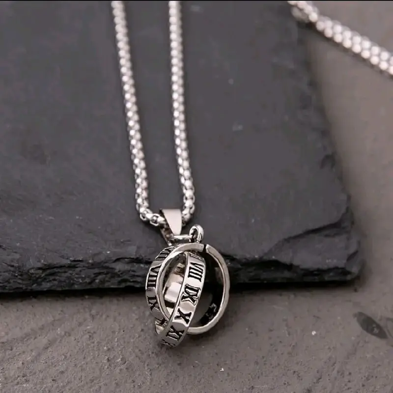 Elloise EN129 Kalung Silver Cincin Romawi 70cm Pria Wanita, Trendy, Rantai Titanium, Aksessories, Jewellry, Couple, Mewah ,Elegan, Anti Karat, Rantai Premium Tali Putih Titanium 》 5