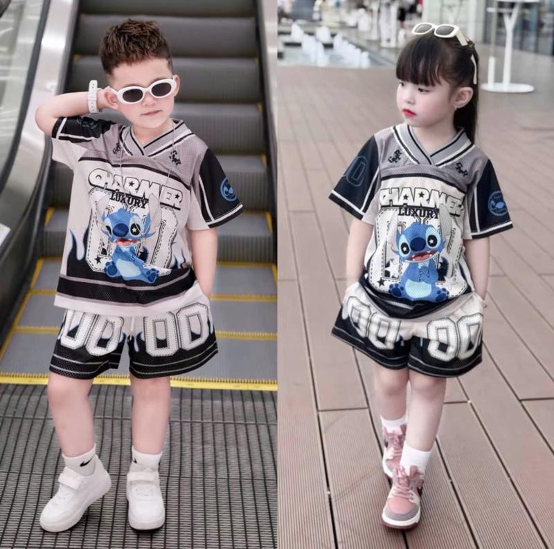 9-45kg Bộ Đồ Quần và Áo bé trai gái Boy Phố Phong cách mùa hè in hình đáng yêu Chất vải cotton co dãn mềm mại thấm hút mồ hôi cho bé