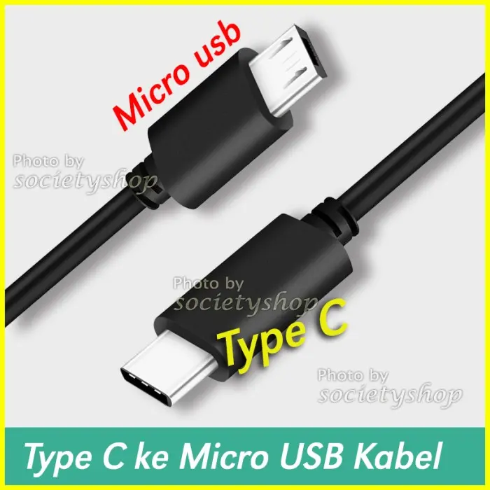 Universal Kabel USB Type C To Micro B Data Charging Male to Male Android Micro usb Tipsi Cable hp baru lama 0
