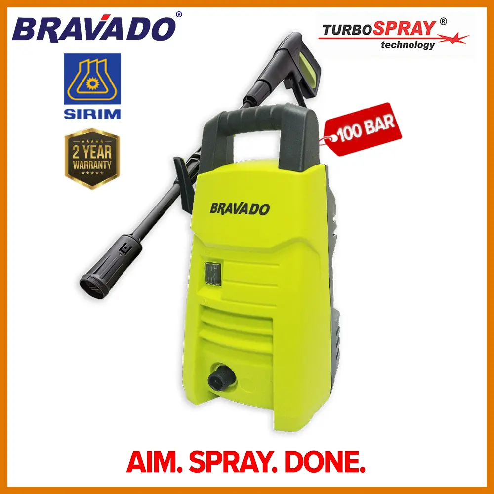 BRAVADO (Powered by APACHE) TurboSpray BR3710 100 BAR | High Pressure Cleaner | Water Jet | Pump Sprayer Washer | 2 Years Warranty | Mesin Air | Water Jet Pencuci Rumah, Kereta, Karpet, Buang Cat Dinding