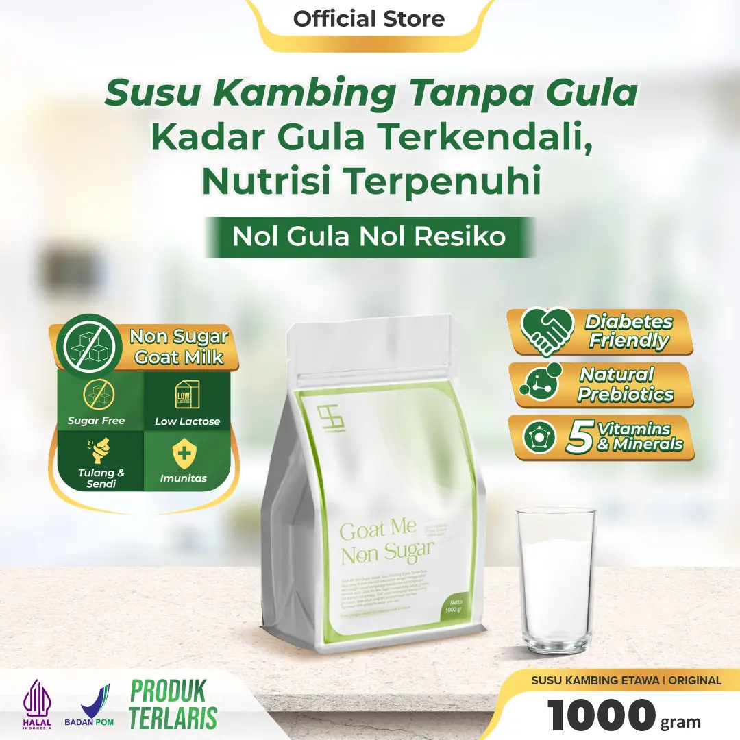 Sugree - Ternak Syams Susu Kambing Bubuk Tanpa Gula Tambahan Rasa Original 1 Kilogram