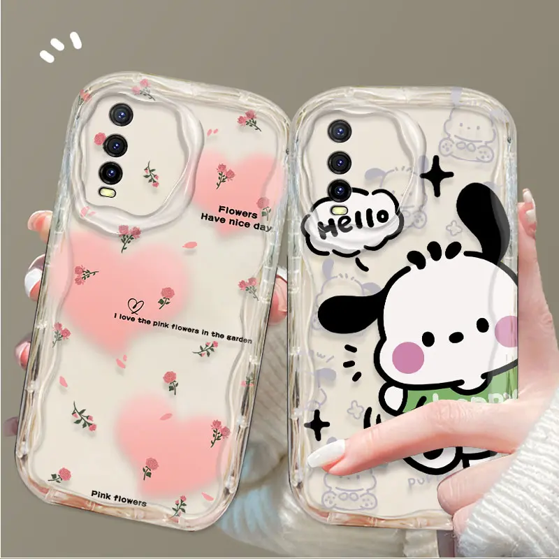 Cocok untuk VIVO Y20 Y20S Y12S Y12A Y20A Y20I V2029 V2027 V2052 V2129 Kotak pelindung ponsel Gaya gadis sederhana dan imut Cakupan penuh kamera ponsel transparan tahan guncangan Anti-jatuh cangkang lunak Bahan TPU silikon Kartun Casing 0