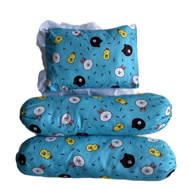 Set Bantal dan Guling Jumbo Katun Bayi dengan Corak Lucu - Empuk dan Aman untuk Tidur 6