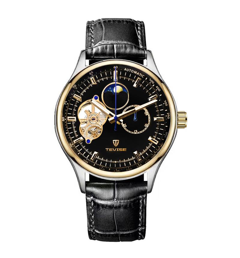 Product Introduction of 9827TEVISE New hollow flywheel men's fashion mechanical watch 0