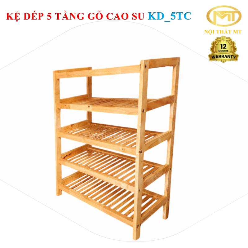 Kệ dép 5 tầng gỗ cao su tự nhiên KD_5TC Kệ decor Trang trí Kitchen