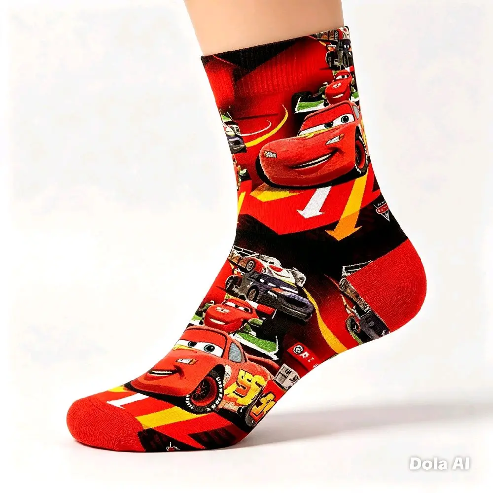 sopikstore kaos kaki anak lucu berkarakter dg motif McQueen lucu dan nyaman dipkae sepatu pantofel
