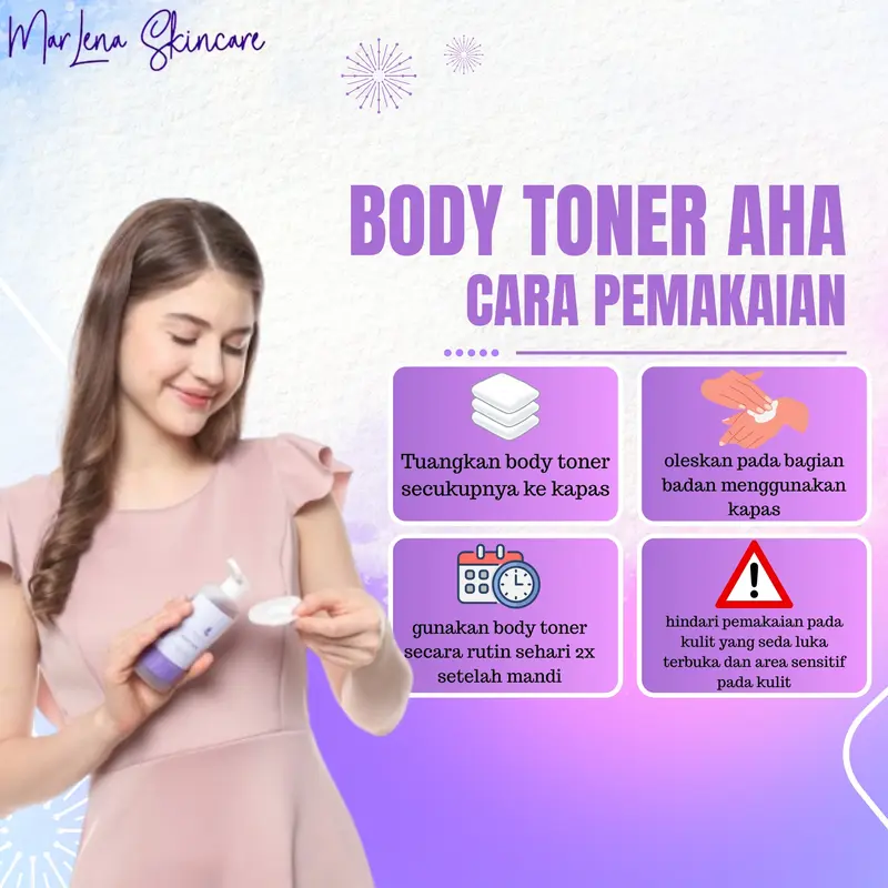 PAKET TONER BADAN MARLENA WHITENING 3 PCS FREE KAPAS 4