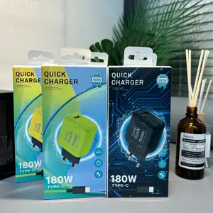 180W Charger Fast Charging Universal Daya Kustom USB-A 5 Warna With TYPE C Kabel Universal Hitam Putih Oranye Daya Kustom 139 USB-A 180W Pengisian Cepat dan Efisien untuk Semua Smartphone dan Perangkat Elektronik Batok Charger Adaptor Aksesoris Adapter