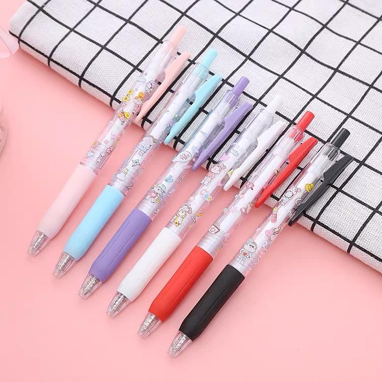 Gel Pen Pulpen 6PCS DAN 5PCSGel Retractable Tinta Hitam 0.5mm  /PULPEN GEL MEKANIK POLOS ISI /alat tulis murah 6