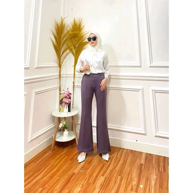 Celana Cutbray knit japan line wanita dewasa - Celana cullote cutbray knit rib 2