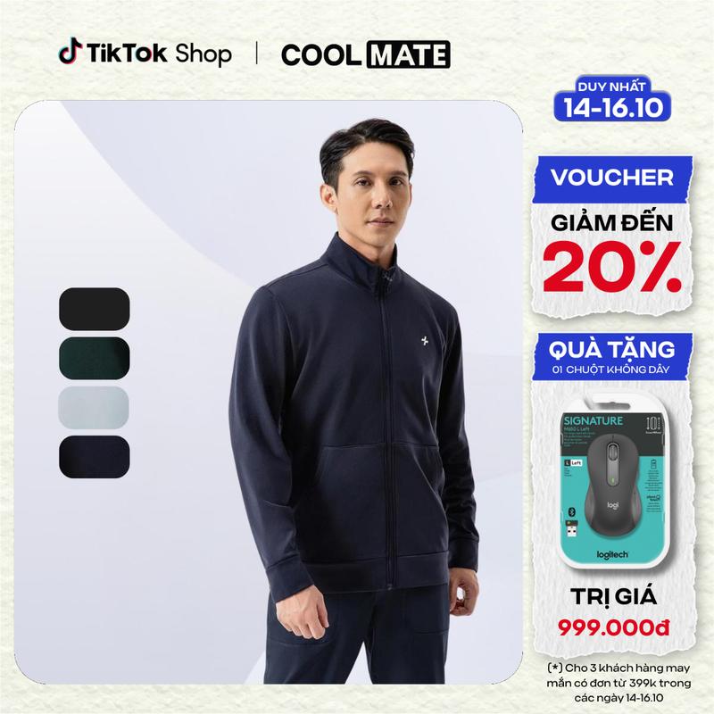 [Outlet Không đổi trả] Áo khoác thể thao Track Jacket Essential giữ ấm - Coolmate