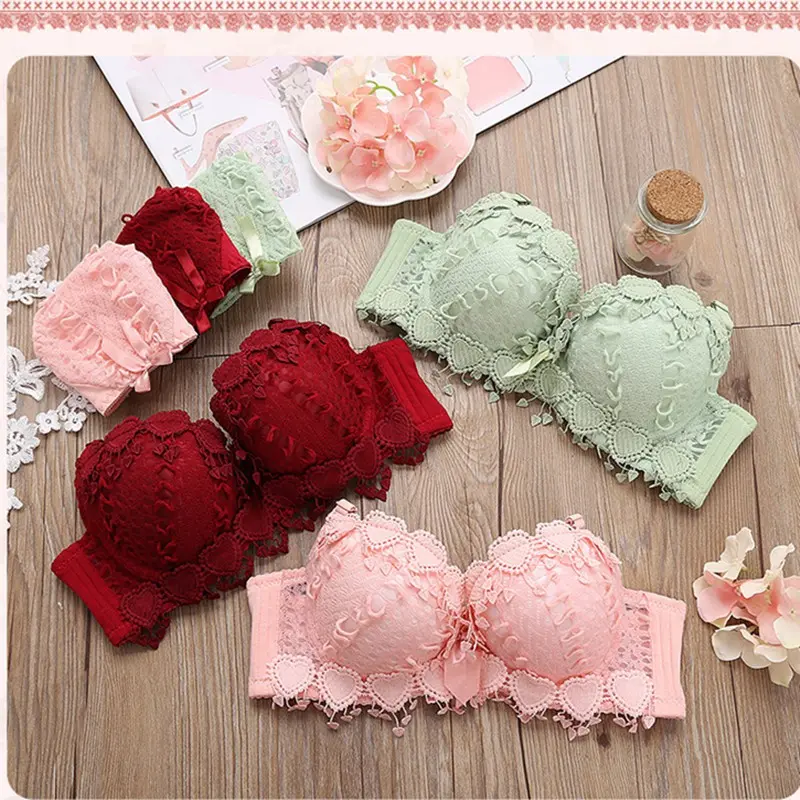 Bộ Áo Ngực Nâng Ngực, Dành Cho Nữ, Ren Hoa, Underwire, Trang Phục Áo Ngực 1