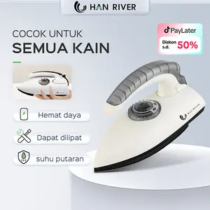 [COD]HAN RIVER Setrika HRYD01 -HITAM Besi Lipat Portabel  Setrika Kering Listrik Peralatan